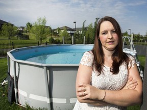 Csilla Vajda bought a plastic pool on sale for $300 and has been told by the City of Saskatoon she needs to have a $100 permit for it.