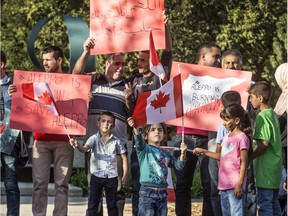A Save Aleppo rally took place at Saskatoon's City Hall Wednesday evening, May 4, 2016. Protestors said they opposing the violence and killing of innocent people in Syria.