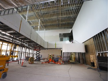 Special Projects Manager for the City of Saskatoon, Jeanna South with Gregory Burke, Remai Modern executive Director and CEO gave the media a tour of the gallery with the building contract at the 90% complete stage, May 6, 2016.