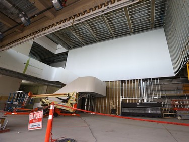 Special Projects Manager for the City of Saskatoon, Jeanna South with Gregory Burke, Remai Modern executive Director and CEO gave the media a tour of the gallery with the building contract at the 90% complete stage, May 6, 2016.