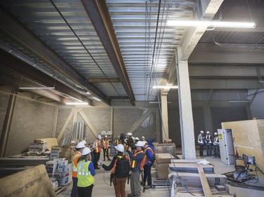 Jeanne South, Special Projects Manager for the City of Saskatoon, and Gregory Burke, Remai Modern executive Director and CEO, gave the media a tour of the gallery with the building contract at the 90 per cent complete stage, May 6, 2016.