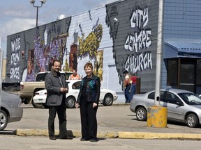 Randy Pshebylo, executive director of the Riversdale Business Improvement District, and Ward 2 Coun. Pat Lorje, seen here posing in front of the City Centre Church in May of 2010, both oppose the site as a possible location for a new recreation facility to serve core neighbourhoods.