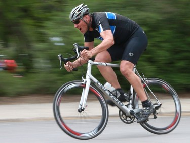 Chris Jensen races in categories 1 and 2 at Bikes on Broadway in downtown Saskatoon on May 22, 2016.