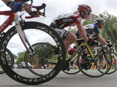 Micaiah Besler races in the women category at Bikes on Broadway in downtown Saskatoon on May 22, 2016.