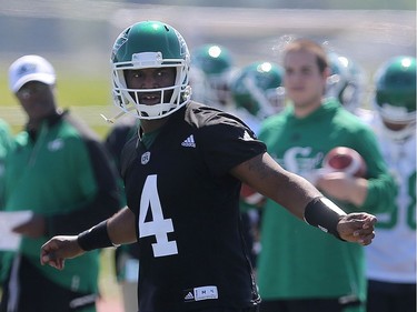 Quarterback Darian Durant during day one of Riders training camp at Griffiths Stadium in Saskatoon, May 29, 2016.