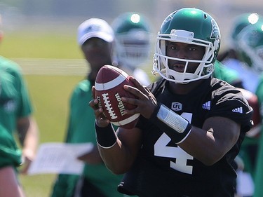 Quarterback Darian Durant during day one of Riders training camp at Griffiths Stadium in Saskatoon, May 29, 2016.