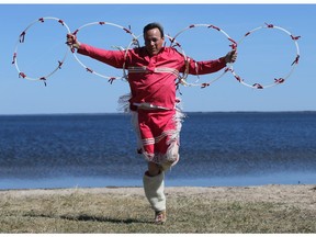 Burton Bird performs at Montreal Lake Cree Nation in Saskatchewan on May 4, 2016.