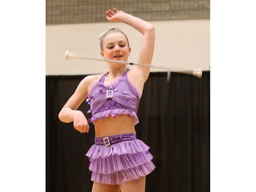 Autumn Altman competes at the provincial baton twirling championship at Tommy Douglas Collegiate on May 8, 2016.