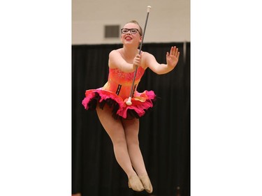 Kathleen Pellerin competes at the provincial baton twirling championship at Tommy Douglas Collegiate on May 8, 2016.