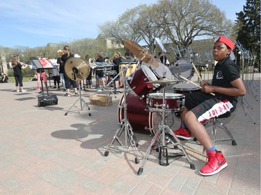 In celebration of Music Monday across the country, 225 students from five schools performed during Bands in The Bowl at the U of S, May 2, 2016.