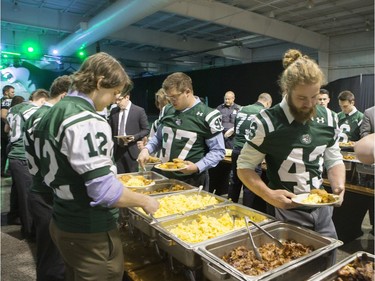 People enjoy their breakfast during the annual Huskies Dog's Breakfast event at Prairieland Park, May 5, 2016.