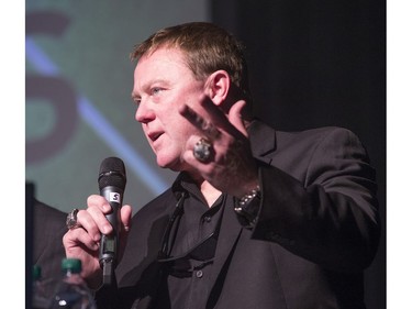 Roughriders head coach Chris Jones during the annual Huskies Dog's Breakfast event at Prairieland Park, May 5, 2016.