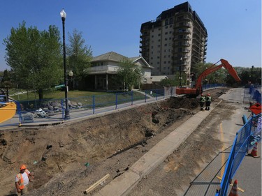 Work continues on Broadway Avenue, May 6, 2016 during a five-month reconstruction of the area.