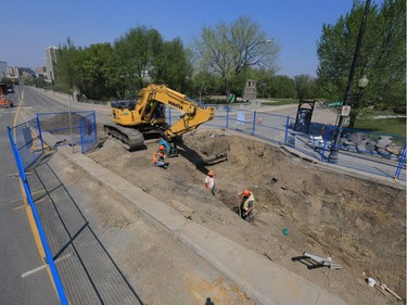 Work continues on Broadway Avenue, May 6, 2016 during a five-month reconstruction of the area.