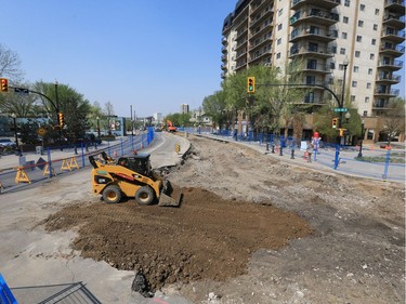 Work continues on Broadway Avenue, May 6, 2016 during a five-month reconstruction of the area.
