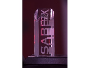 The SABEX awards are on display at Prairieland Park in Saskatoon, May 19, 2016.