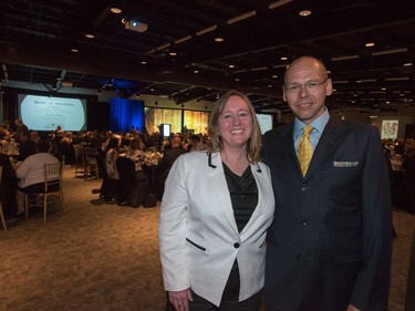 Allyson Brady and Brian Michasiw are on the scene at the SABEX awards at Prairieland Park in Saskatoon, May 19, 2016.