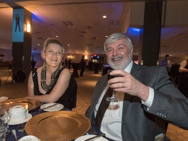 Celine Guilloizeau and Lawrence Pinter are on the scene at the SABEX awards at Prairieland Park in Saskatoon, May 19, 2016.
