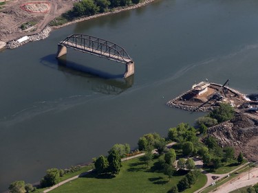 Traffic Bridge construction, May 27, 2016.