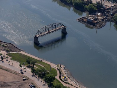 Construction on the Traffic Bridge (pictured in May 2016) is expected to be completed in 2018