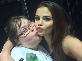 Angela Finney, a Saskatoon woman with Down Syndrome, met pop megastar Selena Gomez on May 19, 2016, thanks to local radio station C95.