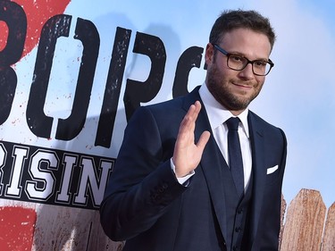 Seth Rogen arrives at the Los Angeles premiere of "Neighbors 2: Sorority Rising" on Monday, May 16, 2016.