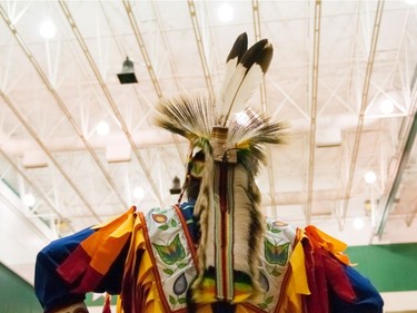 Traditional clothing and dance added colour to the University of Saskatchewan Graduation Powwow on May 25, 2016.