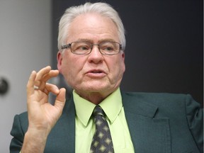 Bruce Hyer, deputy leader of the Green Party of Canada makes a point during an interview in Sudbury, Ont. on Wednesday May 18, 2016.