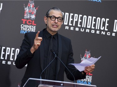 Actor Jeff Goldblum attends the hand and footprint ceremony for 20th Century Fox's "Independence Day: Resurgence" at TCL Chinese Theatre in Hollywood, California, June 20, 2016.