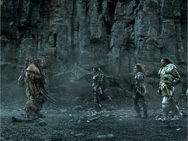 L-R: Toby Kebbell, Travis Fimmel, Paula Patton and Dominic Cooper star in "Warcraft."