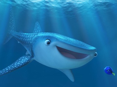 Destiny voiced by Kaitlin Olson (L) and Dory voiced by Ellen DeGeneres in"Finding Dory."