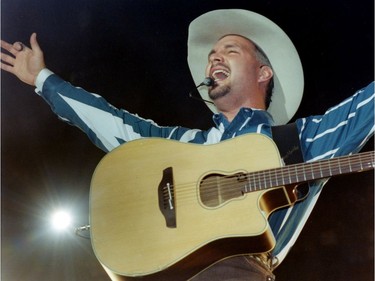 Garth Brooks performs at Sask Place in Saskatoon on August 14, 1996.