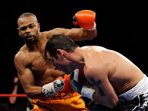 Roy Jones Jr. (left, shown during a light heavyweight title fight at Madison Square Garden in 2008) could be Saskatoon-bound.