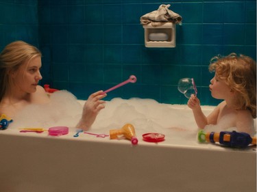 Greta Gerwig as Maggie (L) and Ida Rohatyn as Lily in "Maggie's Plan."