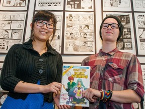 Meagan Hong (left) and Leo Conquergood, Grade 10 students from Aden Bowman Collegiate in Saskatoon, say comics are a great way to tell a story. Students from Aden Bowman spent the recent semester working with a local comic artist to create their own comic book.