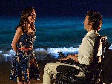 Emilia Clarke as Lou Clark and Sam Claflin as Will Traynor in in "Me Before You."