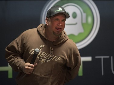 Garth Brooks speaks to the media at SaskTel Centre on Thursday, June 9, 2016.