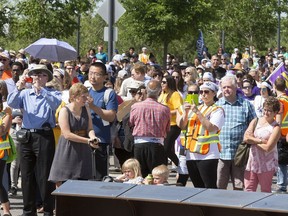 Participants in the Rock Your Roots walk for reconciliation reflected the diversity of Saskatoon.