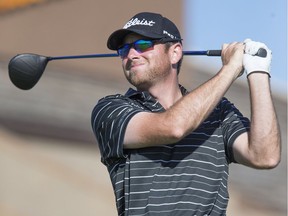 Dakota Dunes Open participant Dan McCarthy tees off Friday morning, June 24, 2016. (GordWaldner/Saskatoon StarPhoenix)