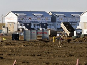 New homes under construction in Brighton, a new development east of Saskatoon. According to the CMHC's latest report, the pace of residential construction in the city continues to trail that of 2015.