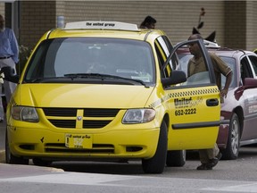 Cabs at the airport in Saskatoon August 2, 2012.