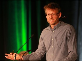 Mark Lynas, a visiting fellow at Cornell University, speaks during a debate on the potential for biotechnology to help feed the developing world. The debate was part of the Global Institute for Food Security's conference at the Delta Bessborough Hotel on Tuesday.