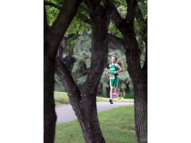 Camden Horner competes in the Kids of Steel Triathlon at Riversdale Pool and Victoria Park in Saskatoon on June 19, 2016.