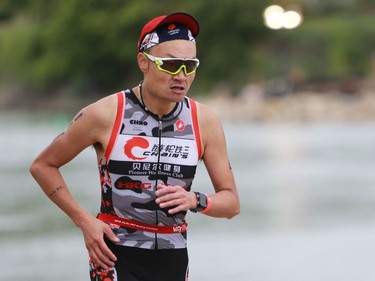 Wai Kwong Tsang competes in the Subaru 5i50 Saskatoon Triathlon on June 26, 2016.