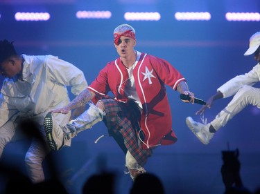 Justin Bieber performs to a sold-out crowd at SaskTel Centre in Saskatoon on June 16, 2016.