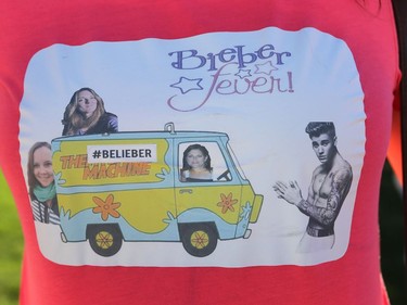 Meagan Onstad made a shirt for the Justin Bieber concert at SaskTel Centre Saskatoon on June 16, 2016.