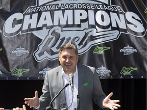 SASKATOON,SK--JULY 21/2015--Edmonton Rush owner  Bruce Urban announces the move of the National Lacrosse League Champions to Saskatoon, Tuesday, July 21, 2015 in a news conference in Saskatoon. (Greg Pender/The StarPhoenix)