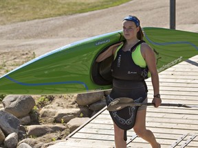 SASKATOON,SK-- June 08/2016  0609 sports kylie zirk---Kayaker Kylie Zirk has secured a spot in the under-23 Worlds in Krakow, Poland in July. She was photographed at the Victoria Park boathouse launch,   Wednesday, June 08/2016. (GREG PENDER/STAR PHOENIX)