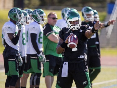 Quarterback Darian Durant during Roughrider training camp at Griffiths Stadium, June 13, 2016.