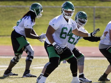 #64 Andrew Jones during Roughrider training camp at Griffiths Stadium, June 15, 2016.